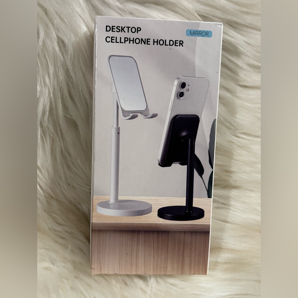 CELL PHONE & IPAD STAND WITH MIRROR | ADJUSTABLE VIEW ANGLE & HEIGHT